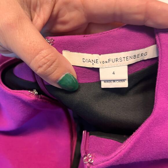 Diane Von Furstenberg Agatha Front Zip Sheath Dress Size 4 - Picture 5 of 11